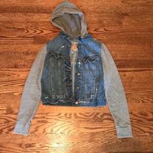 Hollister jean and grey fleece jacket